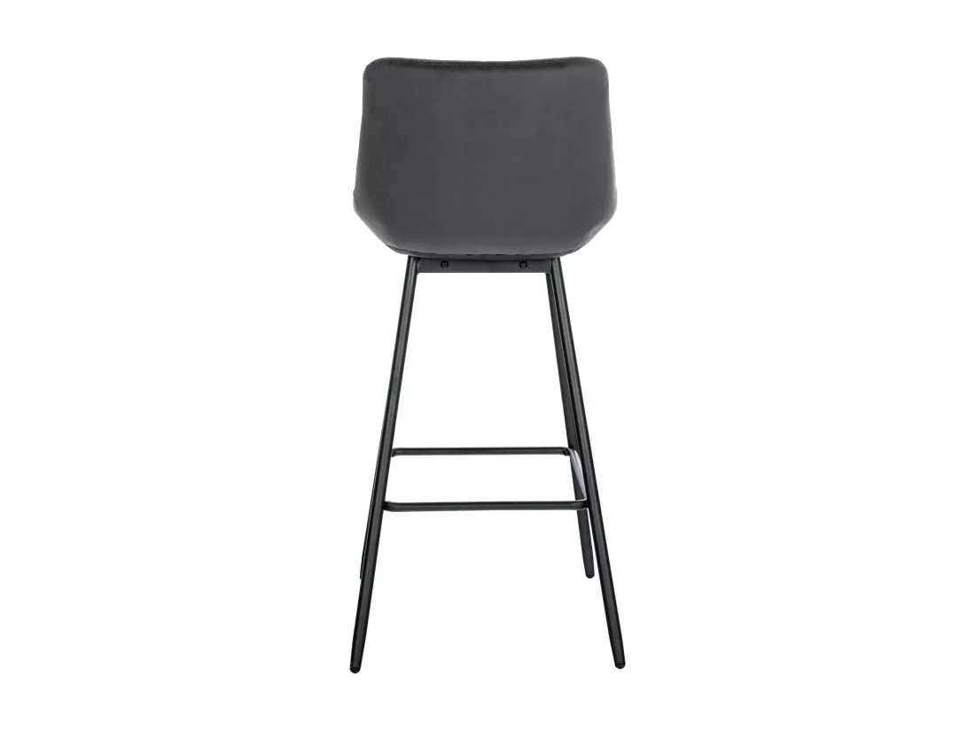 Tabouret de bar - Velours & Métal - Gris foncé - Weston