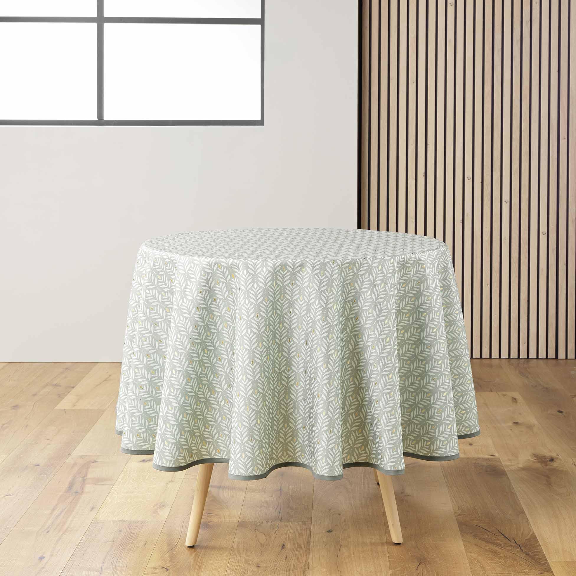 NAPPE RONDE D.180CM IMPRIME METALLISE PIANA SAUGE