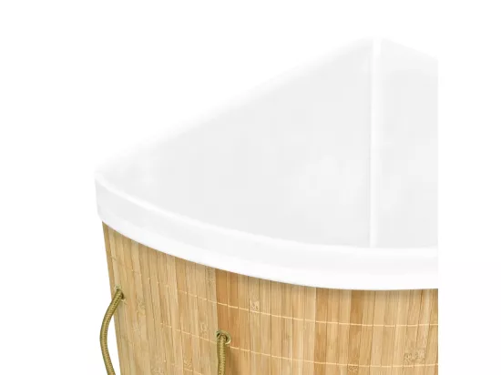 Panier à linge d'angle Bambou 60 L
