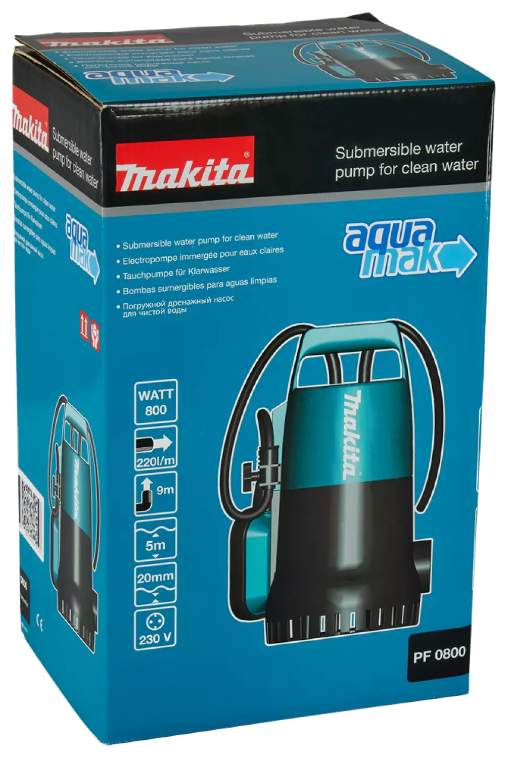 Makita PF0800 Dompelpomp voor zuiver water - 800W - 9m - 13200 l/uur