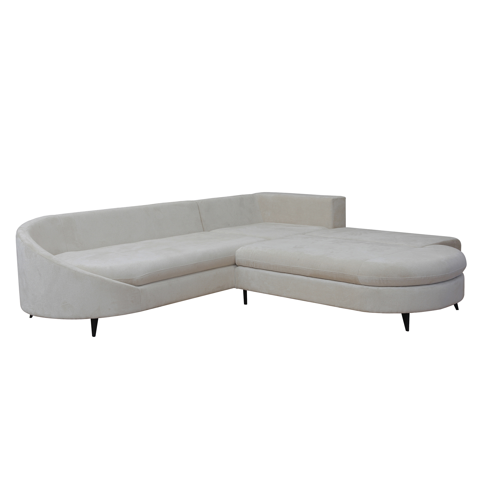 Ecksofa - grey - mit Liegefunktion und Staukasten - Ottomane rechts