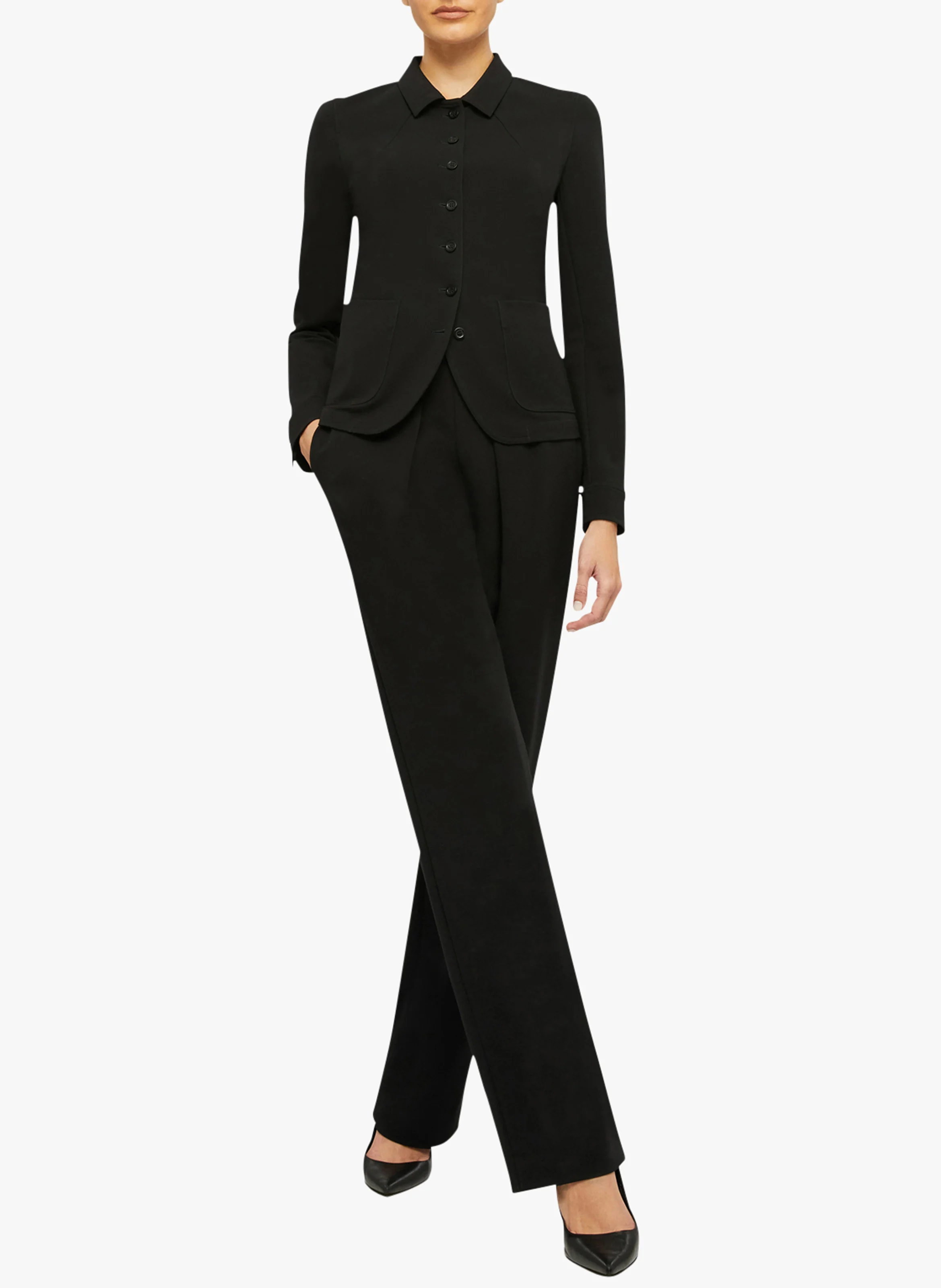 Chemise cintrée col classique| Noir