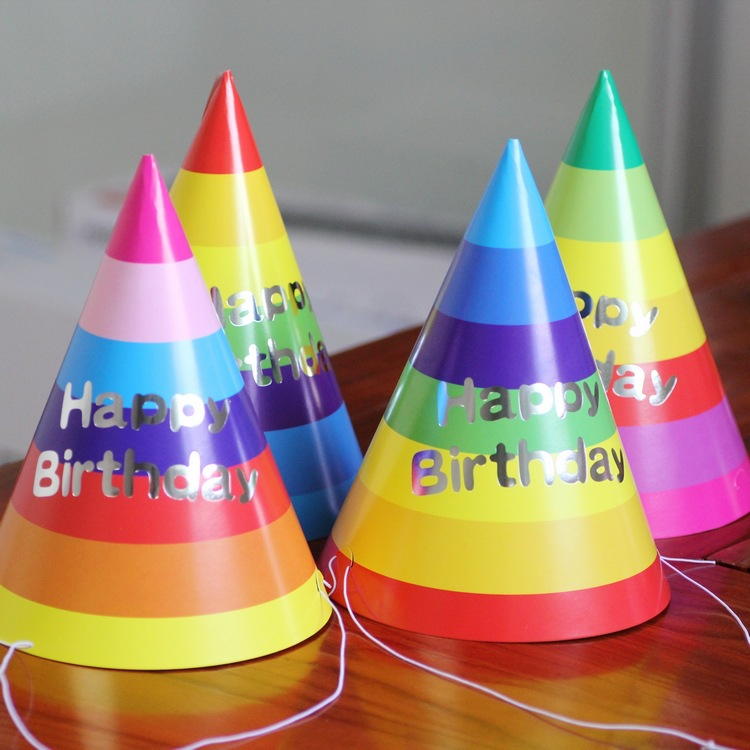 (11-tlg. Set) Happy Birthday Girlande Geburtstags Deko Party Hut Accessoire - Regenbogen