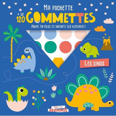 Mon P'tit Hemma - Ma pochette de 120 gommettes : les dinosaures