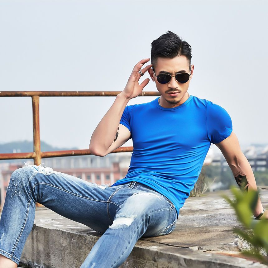 Wewewow - Effen T-shirt met korte mouwen