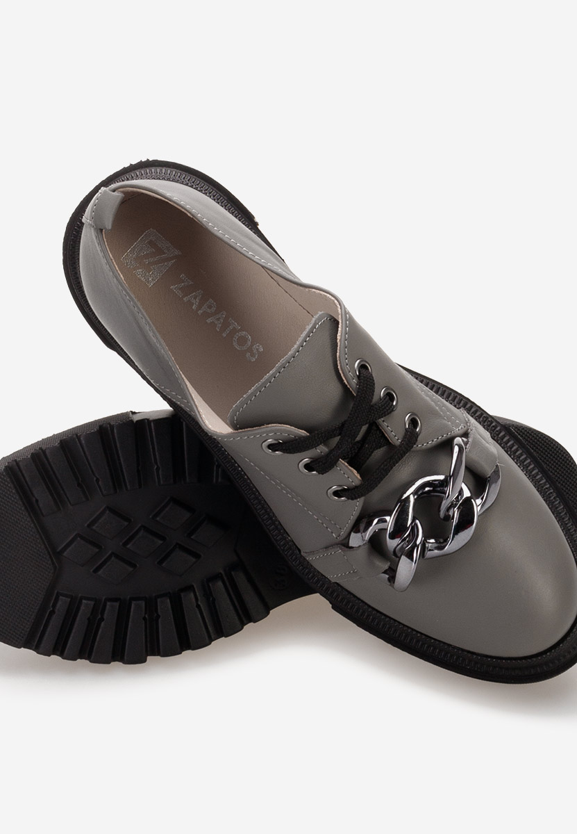 Chaussures casual femme en cuir gris Vorea