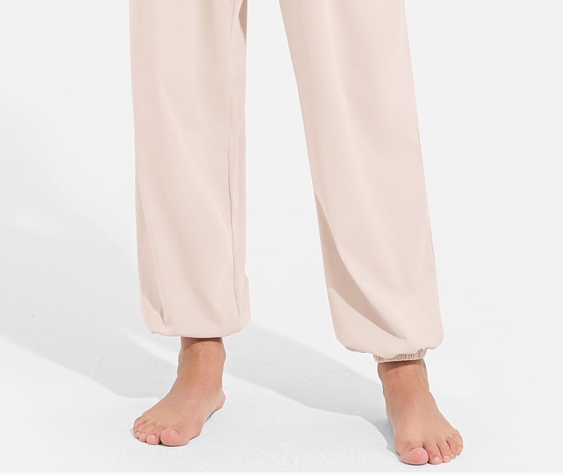 Bolgivy - Effen baggy joggingbroek met trekkoord in de taille
