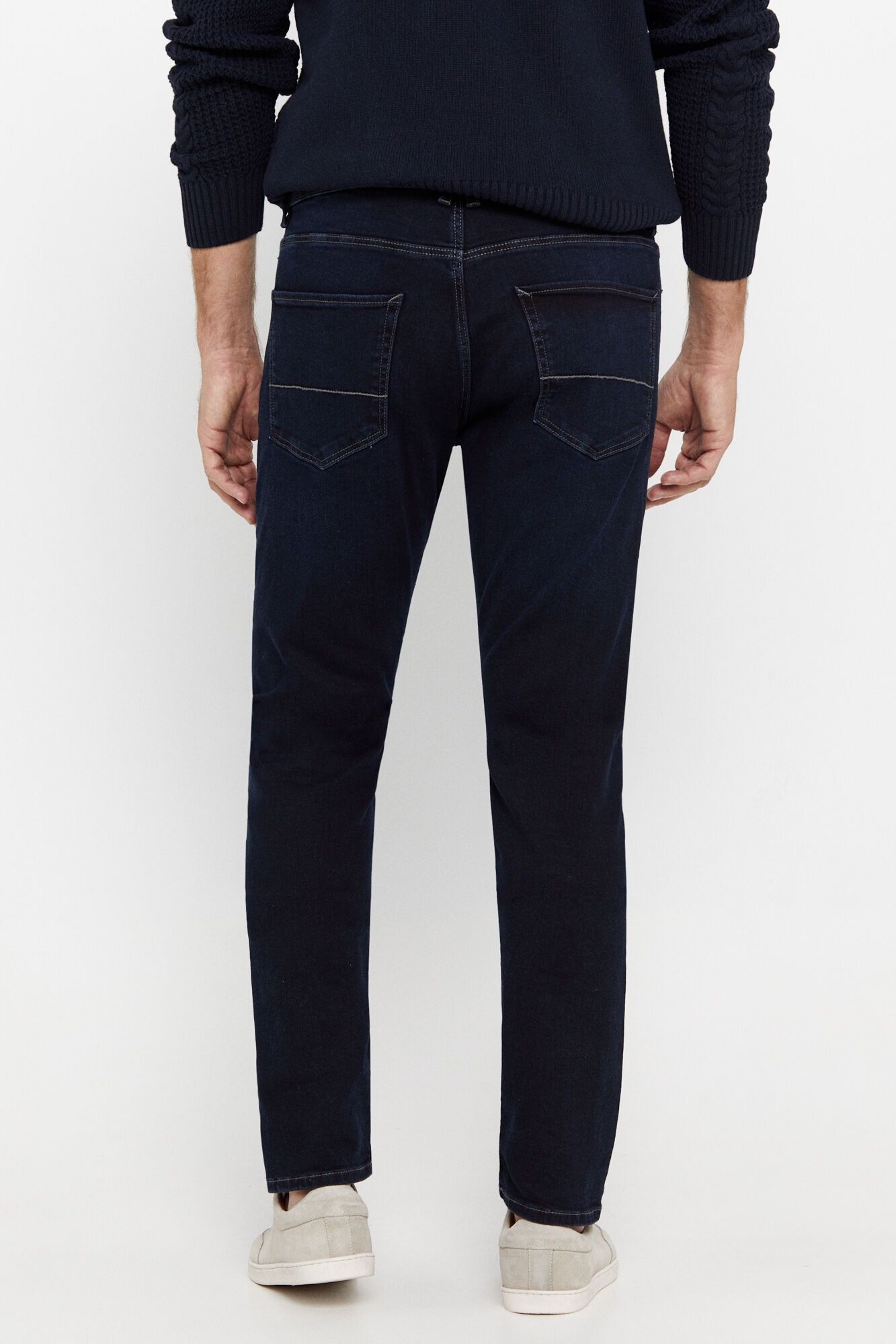 Calça jeans slim fit dinâmica - Azul escuro