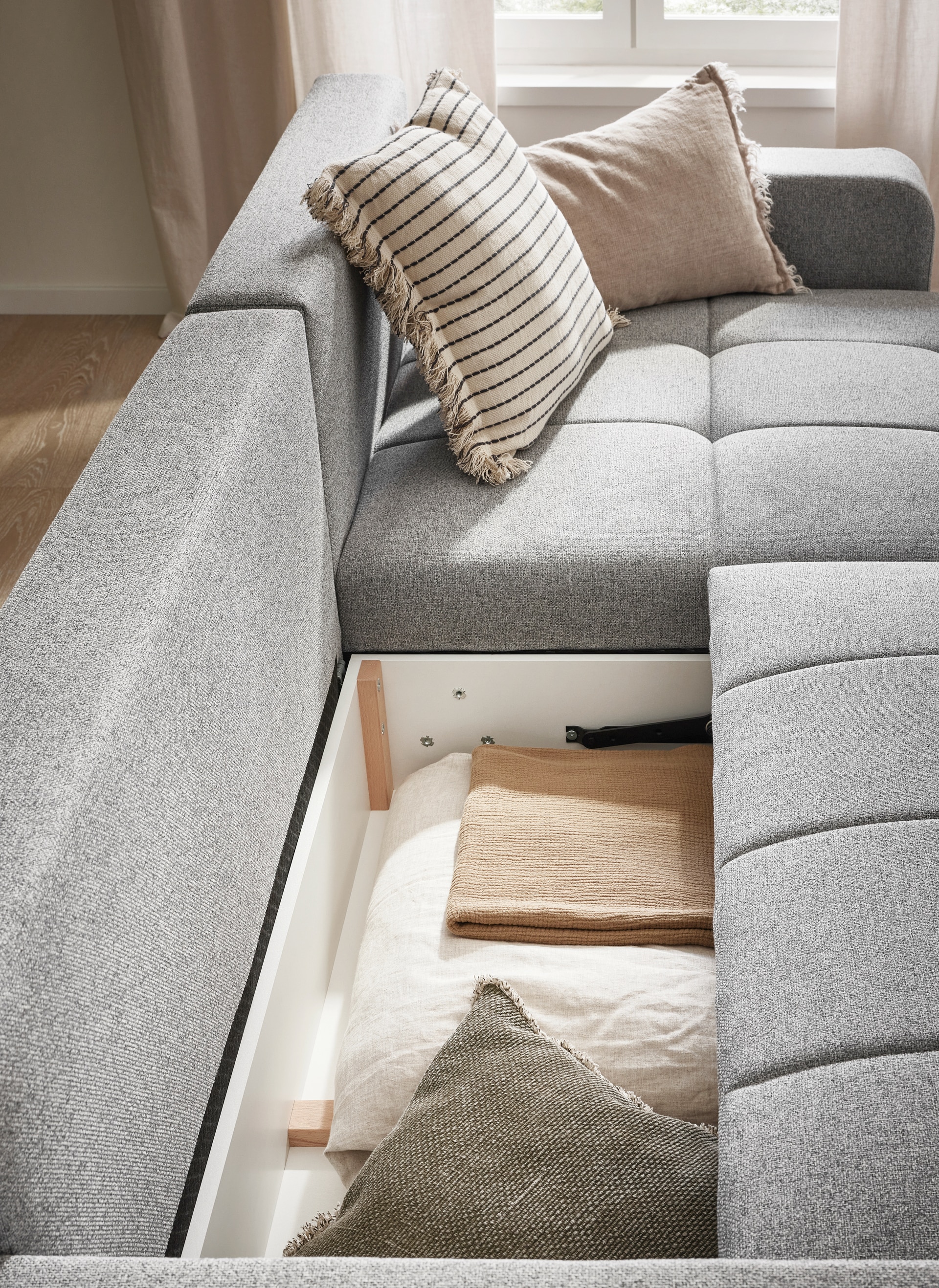 Ecksofa BRAD 281 x 189 cm grau