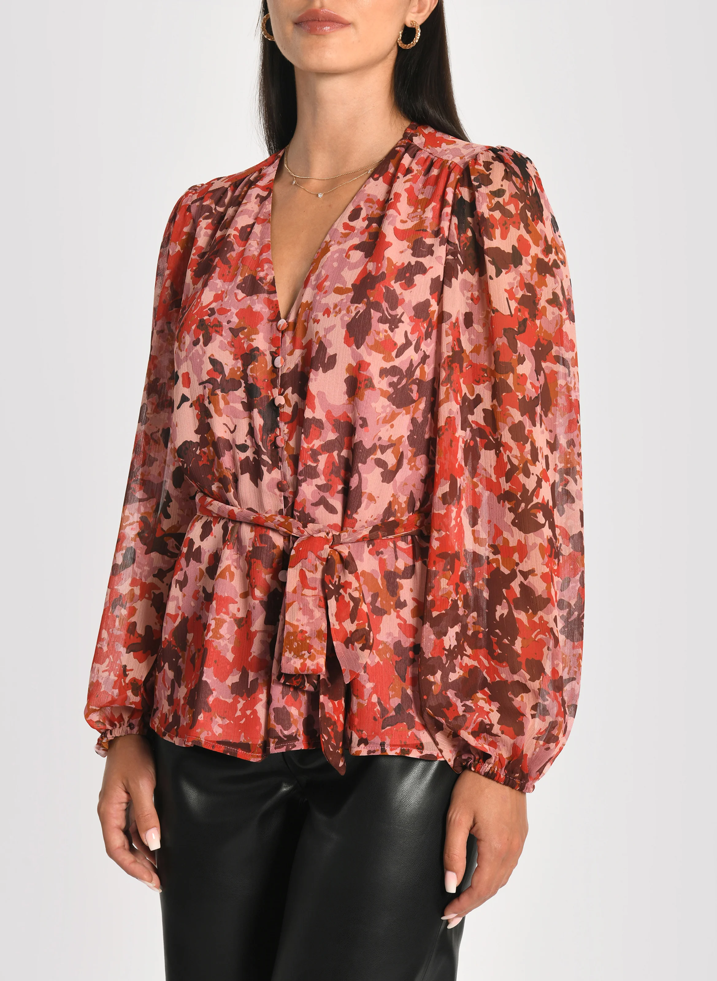 CONSTANCE - Chemise col v imprimée | Multicolore