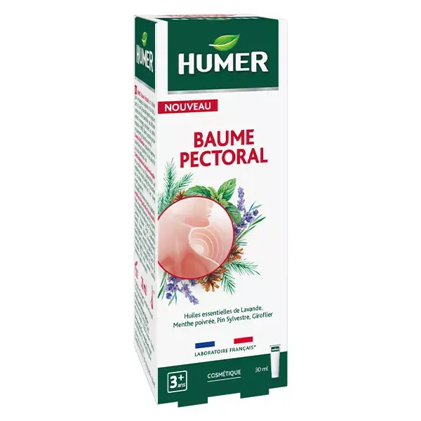 Bálsamo de massagem para peito e costas Humer, para crianças a partir de 3 anos, 30ml