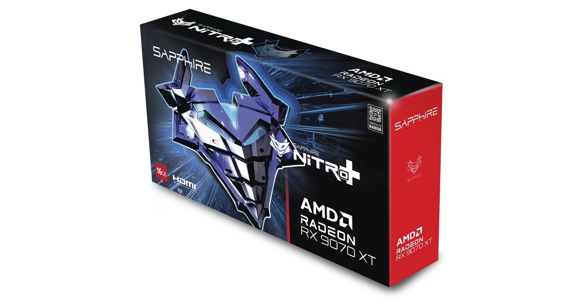 SAPPHIRERadeon RX 9070 XT Nitro+ Gaming OC grafische kaart  (Zilver, 2x DisplayPort, 2x HDMI 2.1, RDNA4)