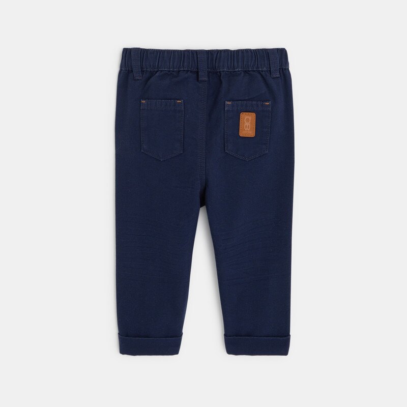 Pantalon regular coton fantaisie bleu bébé garçon Bleu