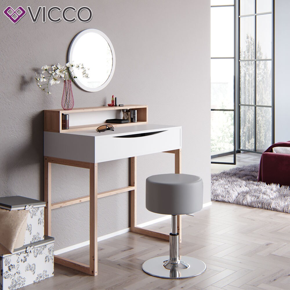 VICCO Design Hocker Schminkhocker höhenverstellbar in grau