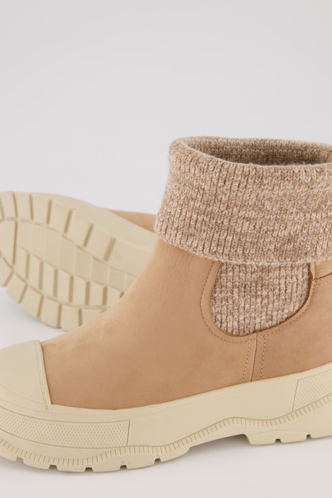 Caprice Leder-Boots, Strickschaft, Komfortweite