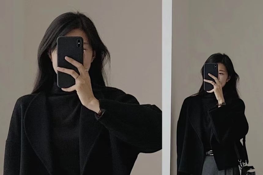 Rustie - Effen crop blazer met reverskraag