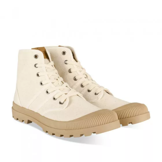 Baskets BEIGE Homme motif Uni Lacets - PATAUGAS