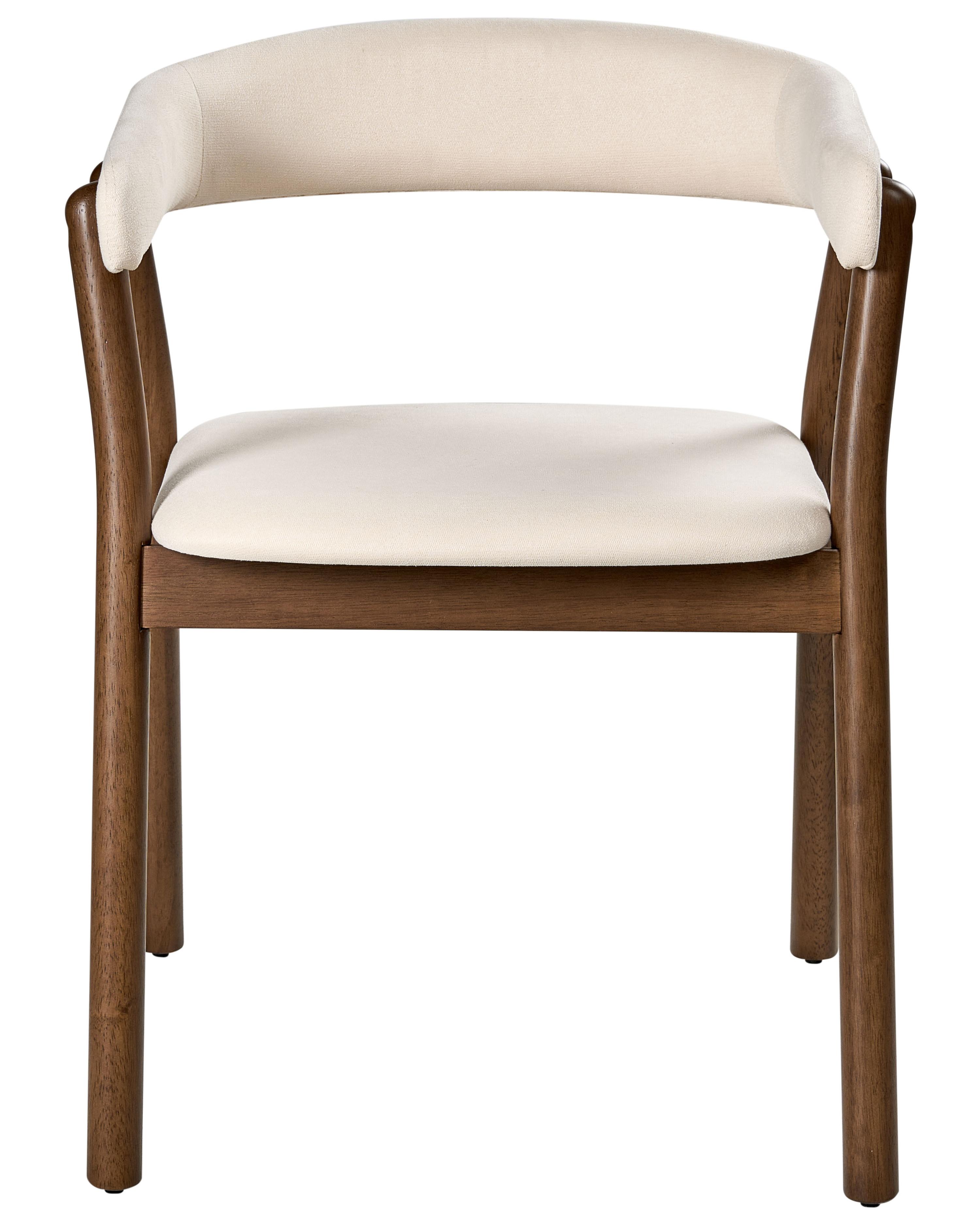 Set van 2 eetkamerstoelen MYLO Stof Gebroken wit/donkerbruin