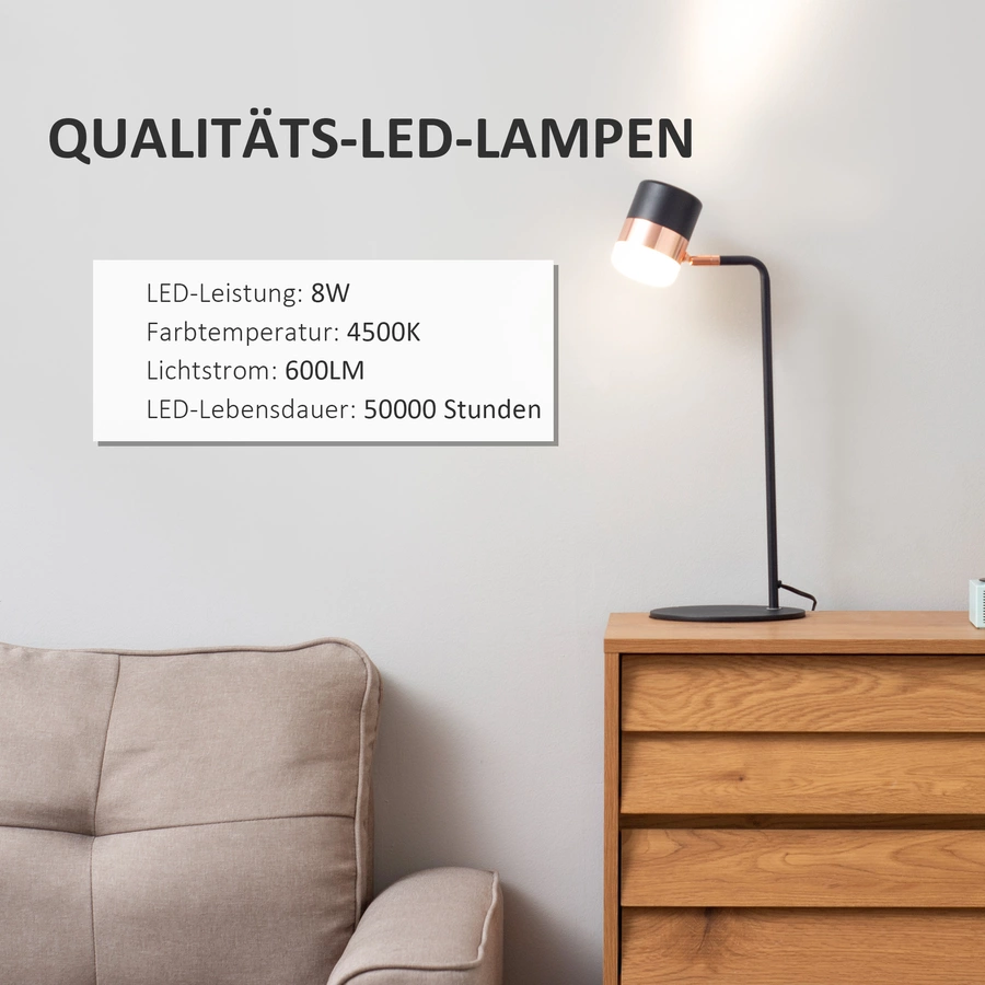 HOMCOM Tischlampe bunt