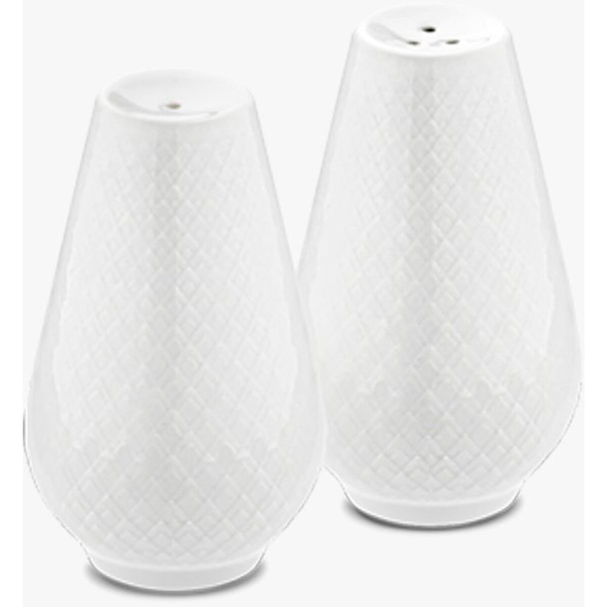 Porcelæn Rhombe Salt og pepper sett H7 hvit porselen 2