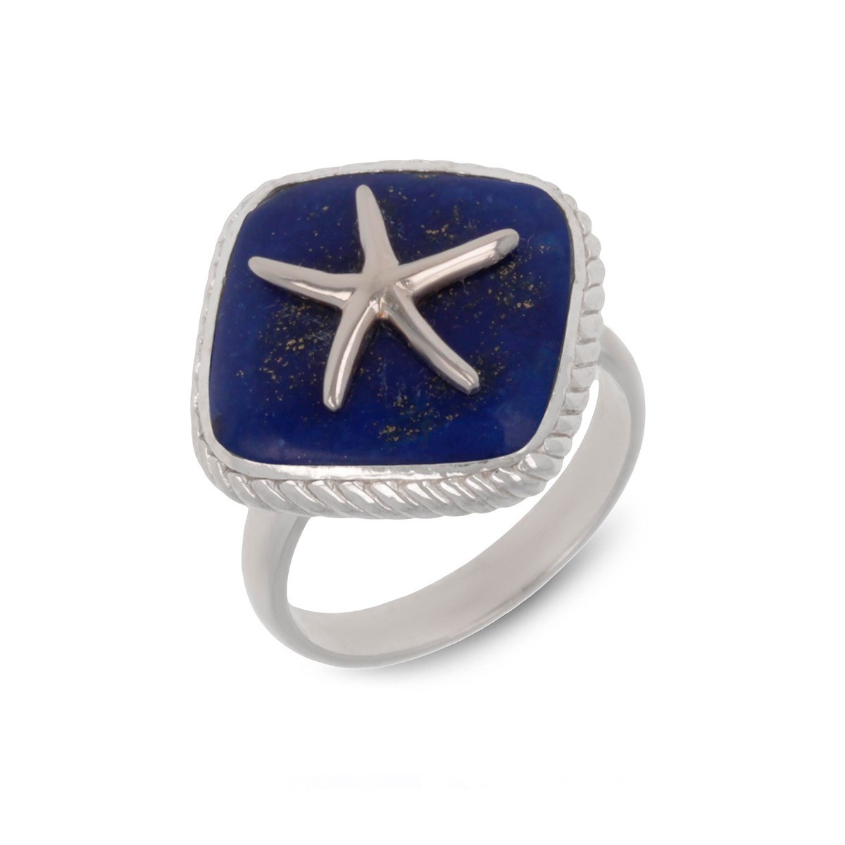 Bague Étoile de Mer en Lapis Lazuli et Argent 925 - Bijou Unique pour les Amoureux de la Mer | Aden