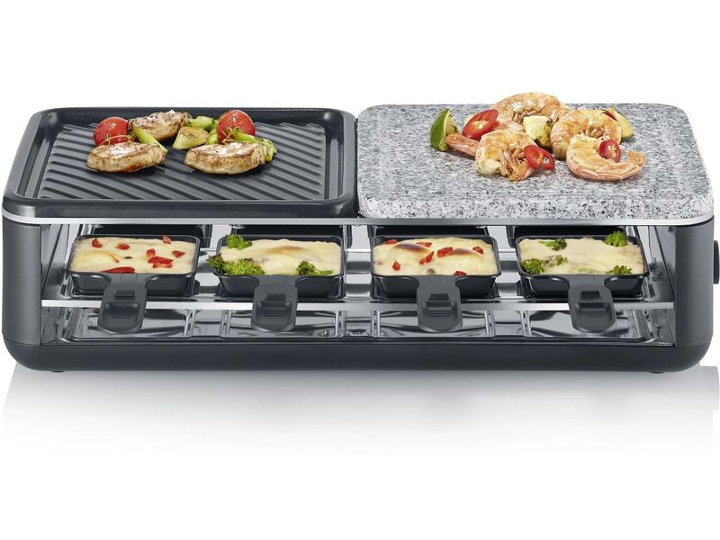Severin Racletteofen Black Line Lite RG 2366 8 Personen Raclettegrill mit 1300 W Leistung