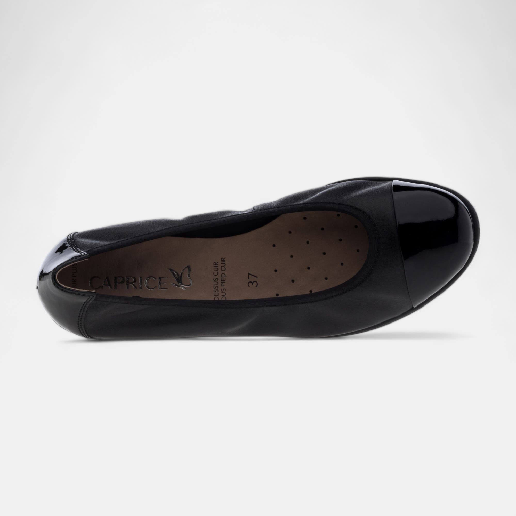 Ballerines Femme en cuir noir