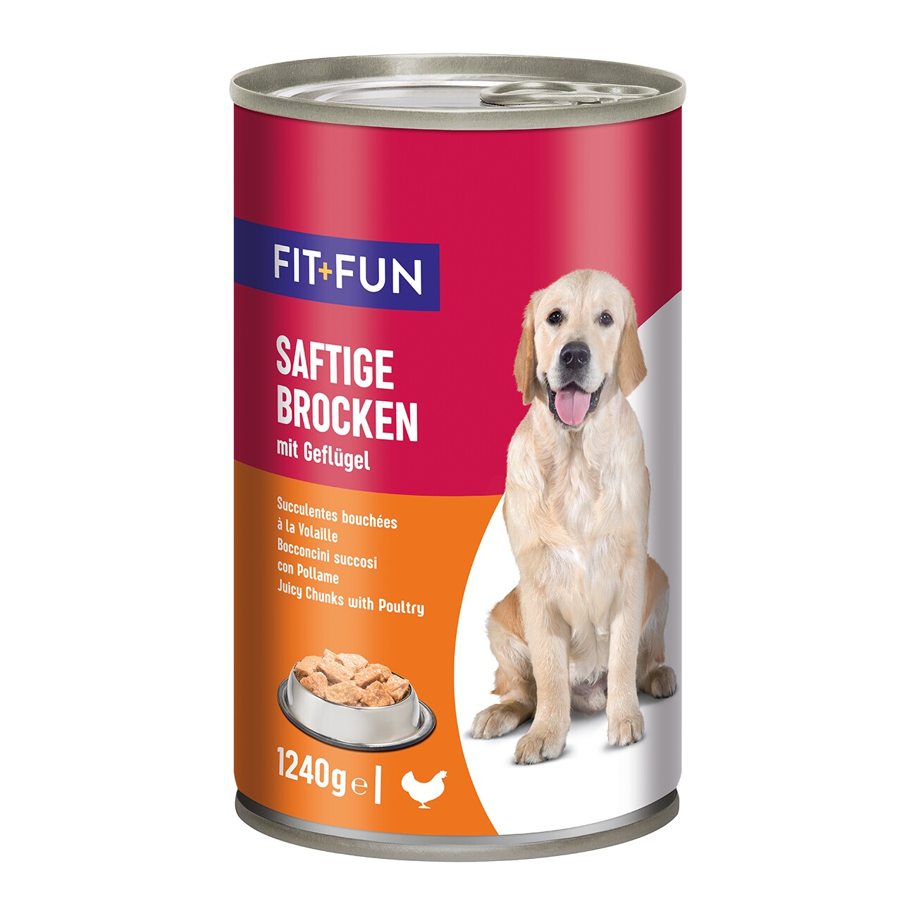 FIT+FUN Nassfutter Hund Audlt, Ragout, Geflügel 6x1,24 kg