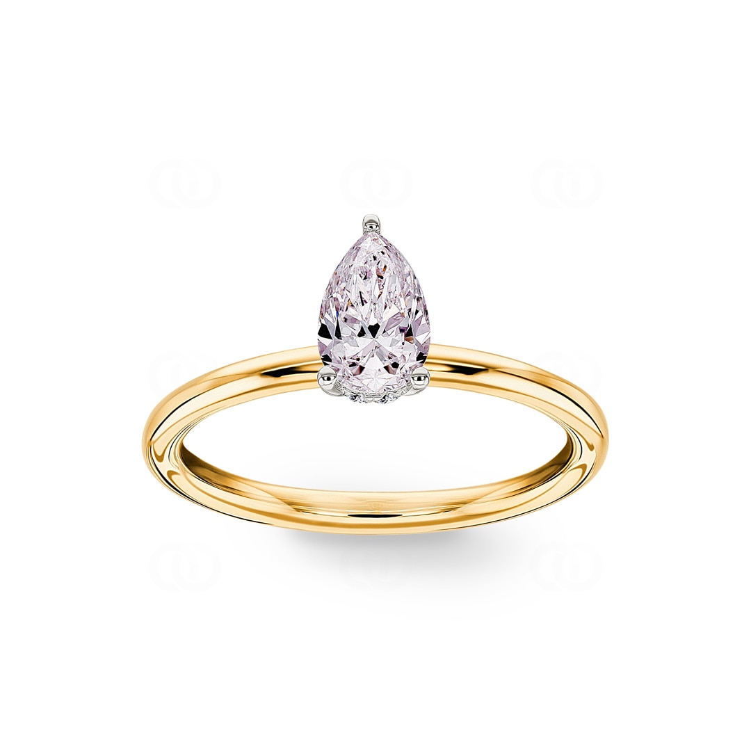 0.82ct Tropfen Solitärring 750/18 K Gelbgold
