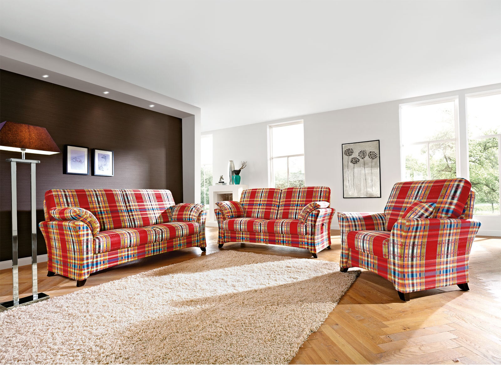 SCHRÖNO Sofa 2-Sitzer SYDNEY Stoffbezug kariert