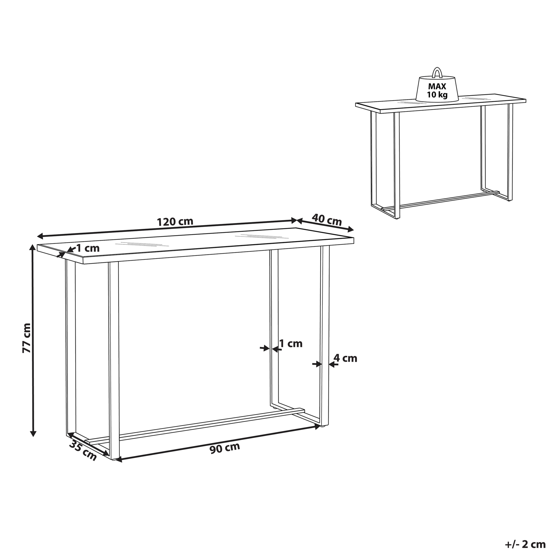 Beliani - PLANO - Consoletafel - Wit - Veiligheidsglas