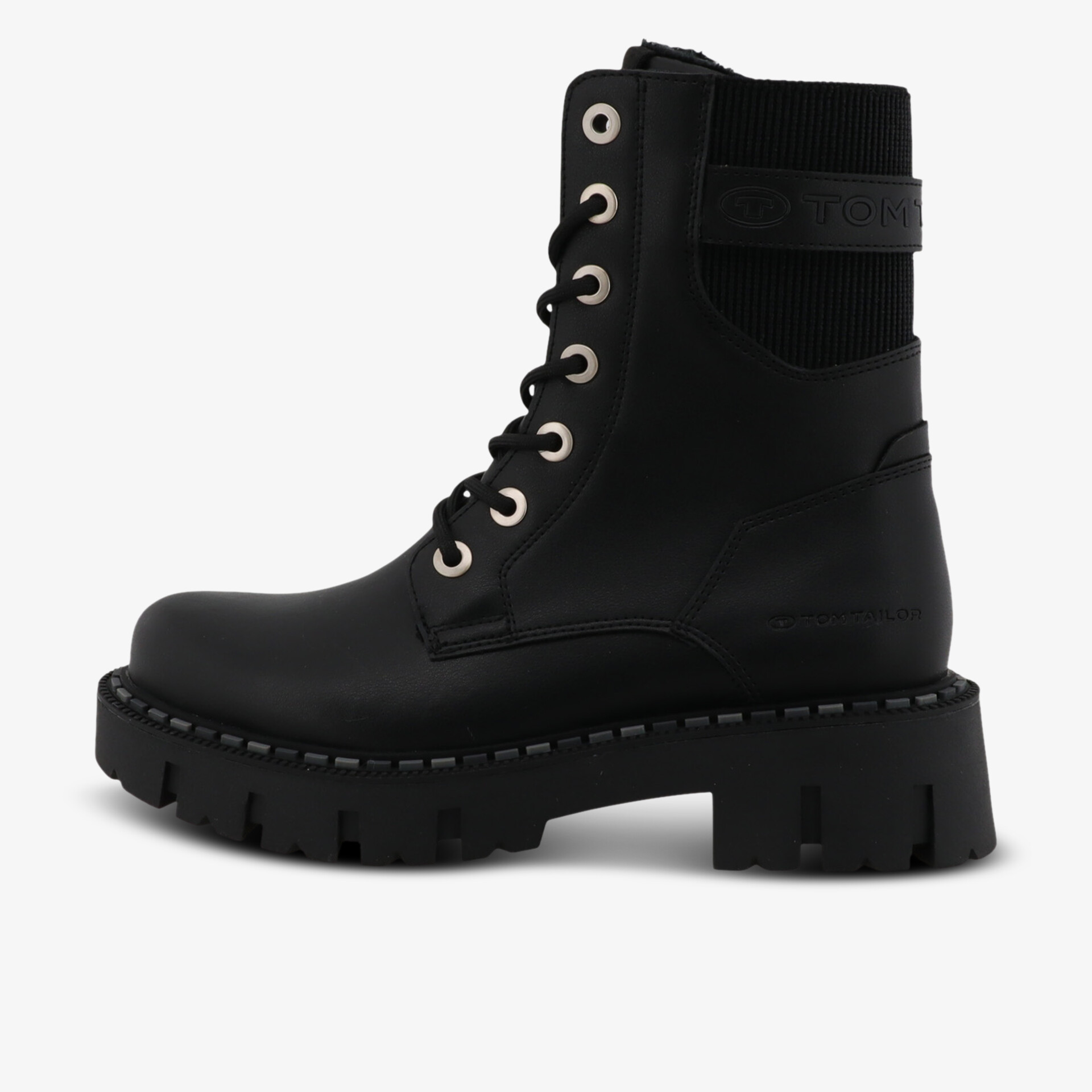 TOM TAILOR Damen Schnürstiefeletten schwarz