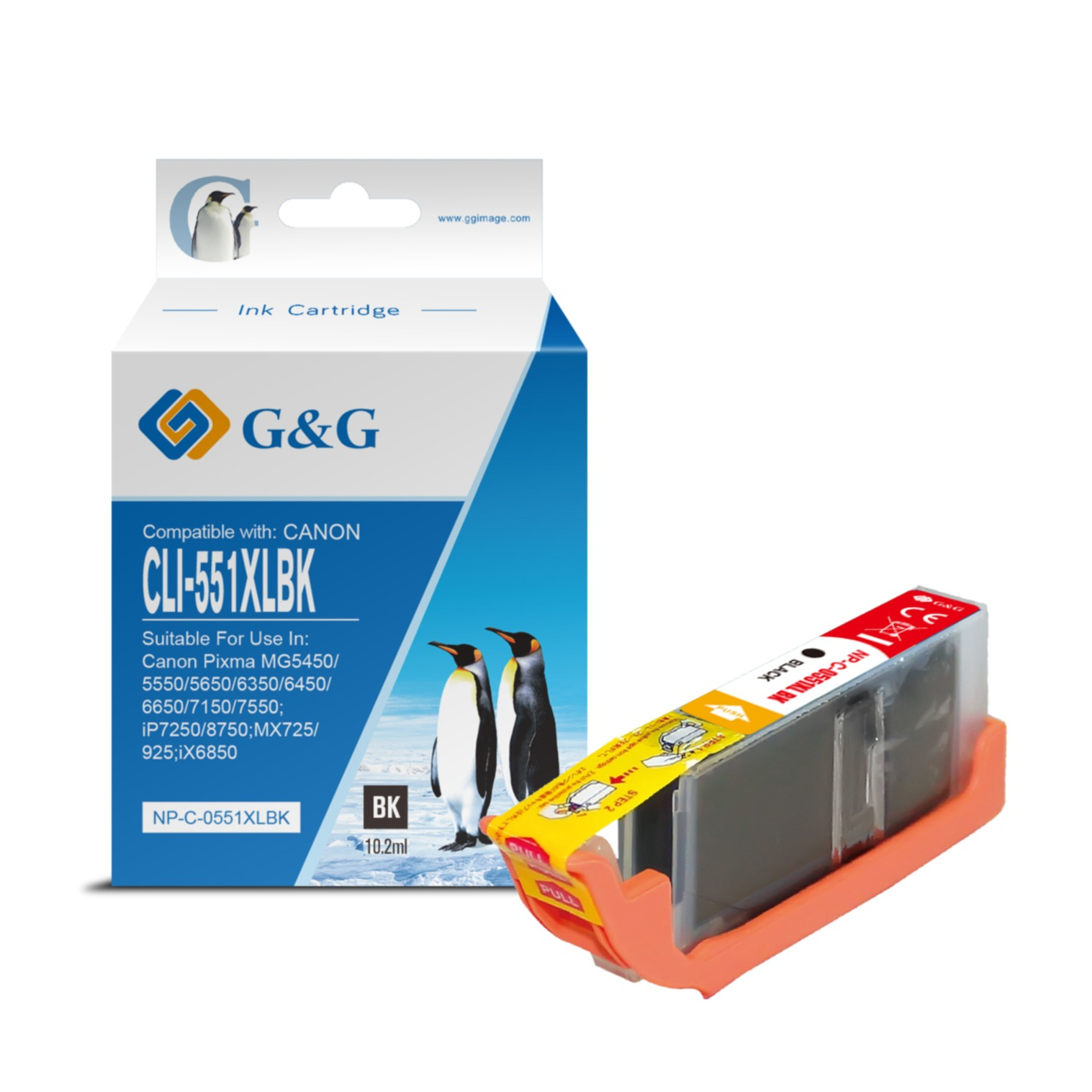 Ersetzt Canon CLI-551XL BK Druckerpatrone Printer Tintenpatrone (1125 Seiten / 10.2ml) - Schwarz