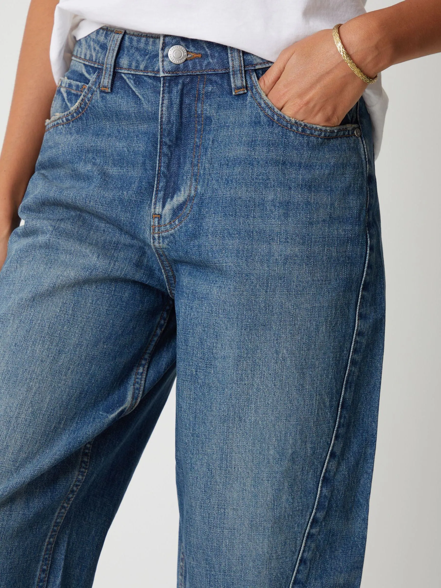 Blauw - Threadbare jeans met ruime rechte pijpen