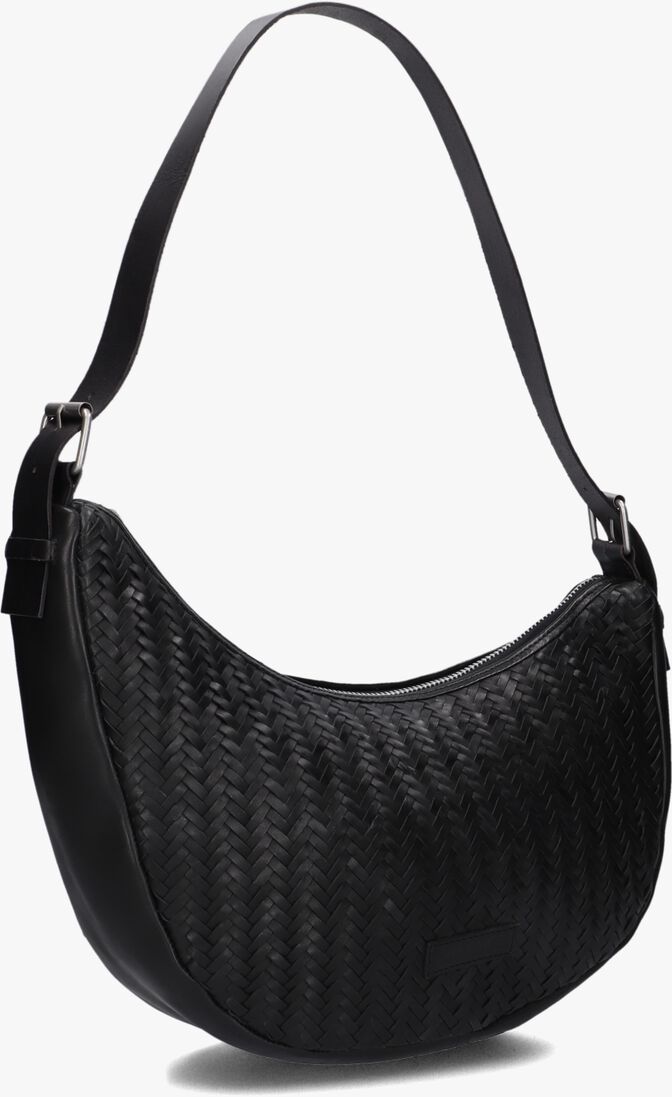 SHABBIES zwarte shabbies schoudertas platanino herringbone