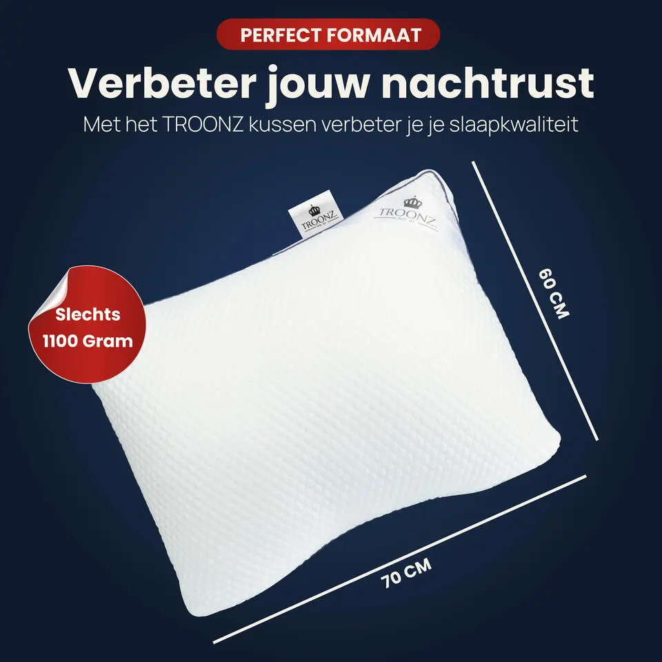 Troonz Hoofdkussen Dreamscape Plus - Ergonomisch - 60 x 70