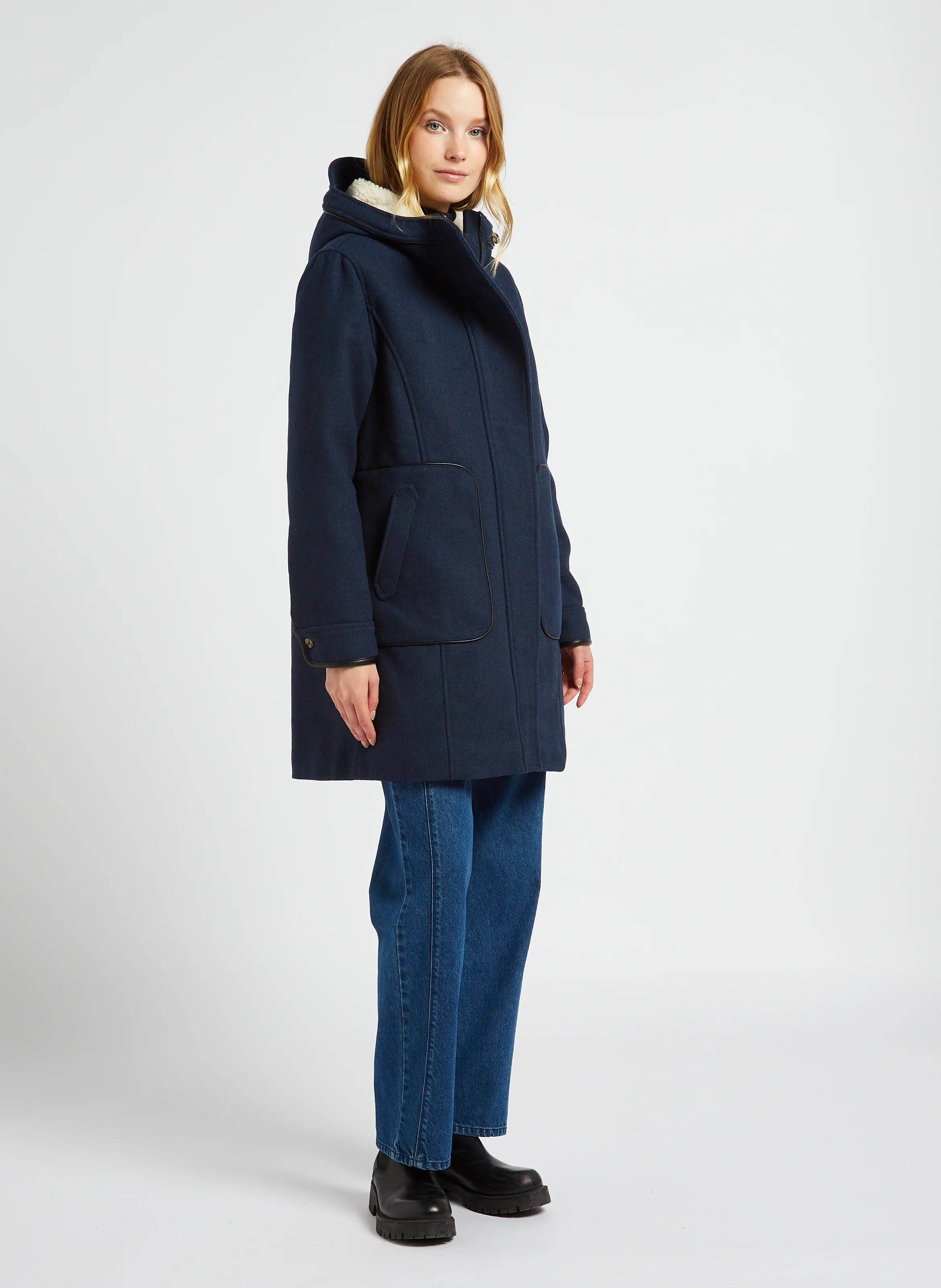 DENVER - Manteau ample à capuche| Bleu