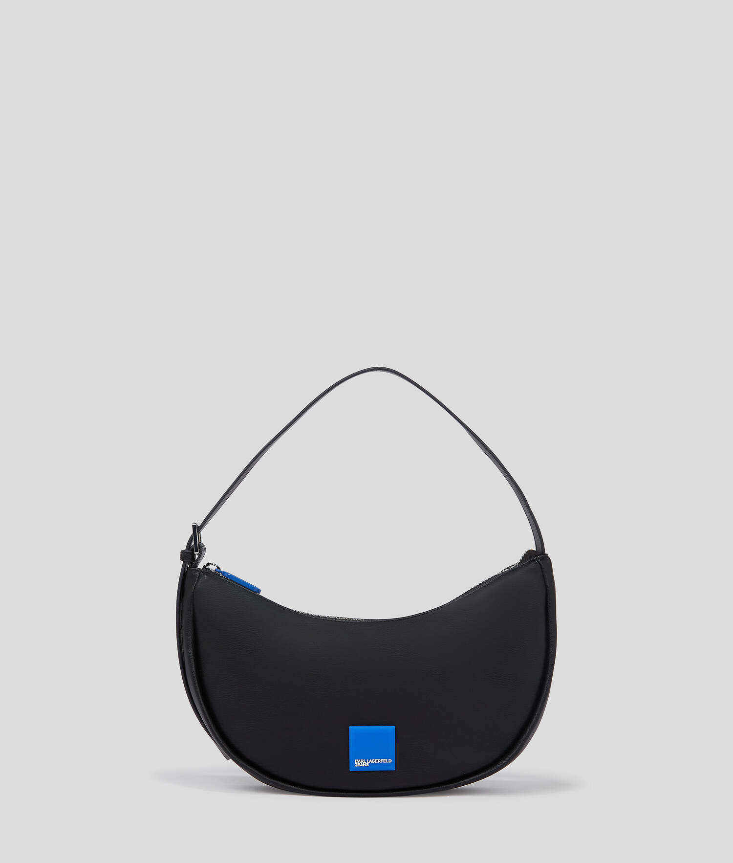 SAC DEMI-LUNE PORTÉ ÉPAULE KLJ AVEC LOGO ENCADRÉ - Noir