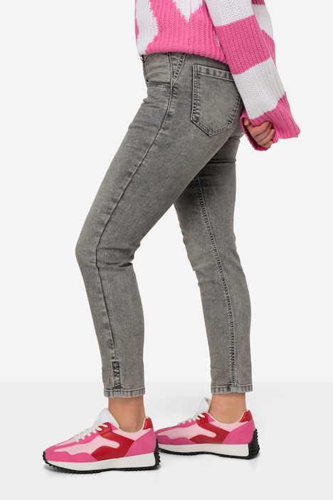 7/8-Slim-Jeans, 5-Pocket, Saum-Umschlag, mit recyceltem Polyester