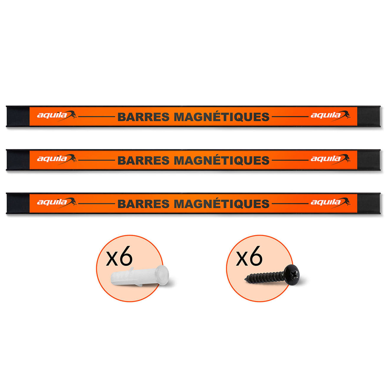 Pratik Garden 3 Barres magnétiques porte-outils multicolores - 46 cm