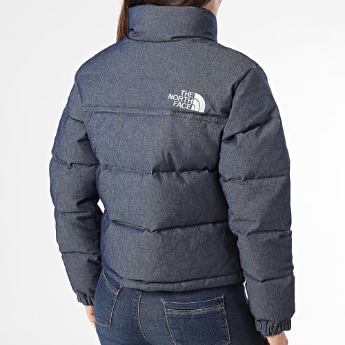Doudoune Femme 92 Reversible Nuptse A831J Bleu Denim Noir