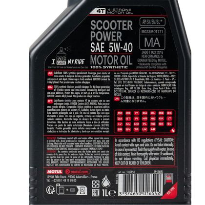 Huile moteur Motul SCOOTER POWER 4T 5W40 1L Universel