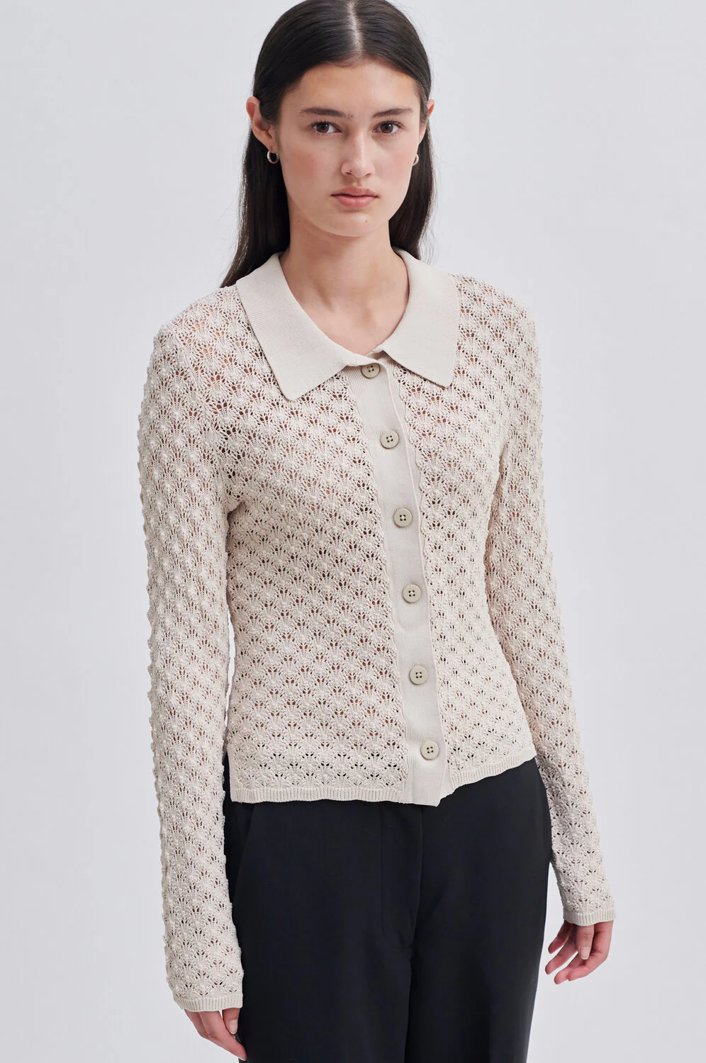 Second Female  Wilda strikcardigan - French Oak