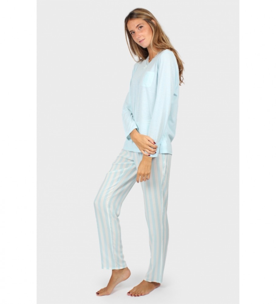 Pijama clássico listrado azul da Admas