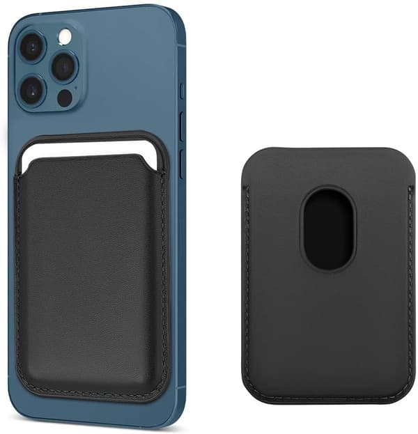 INF Magnetisk kortholder til iPhone 12/13-serie, sort kunstskinn