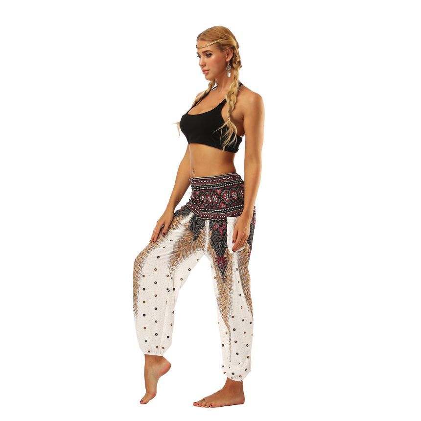 LaLaLadies - Lage joggingbroek met boho-print