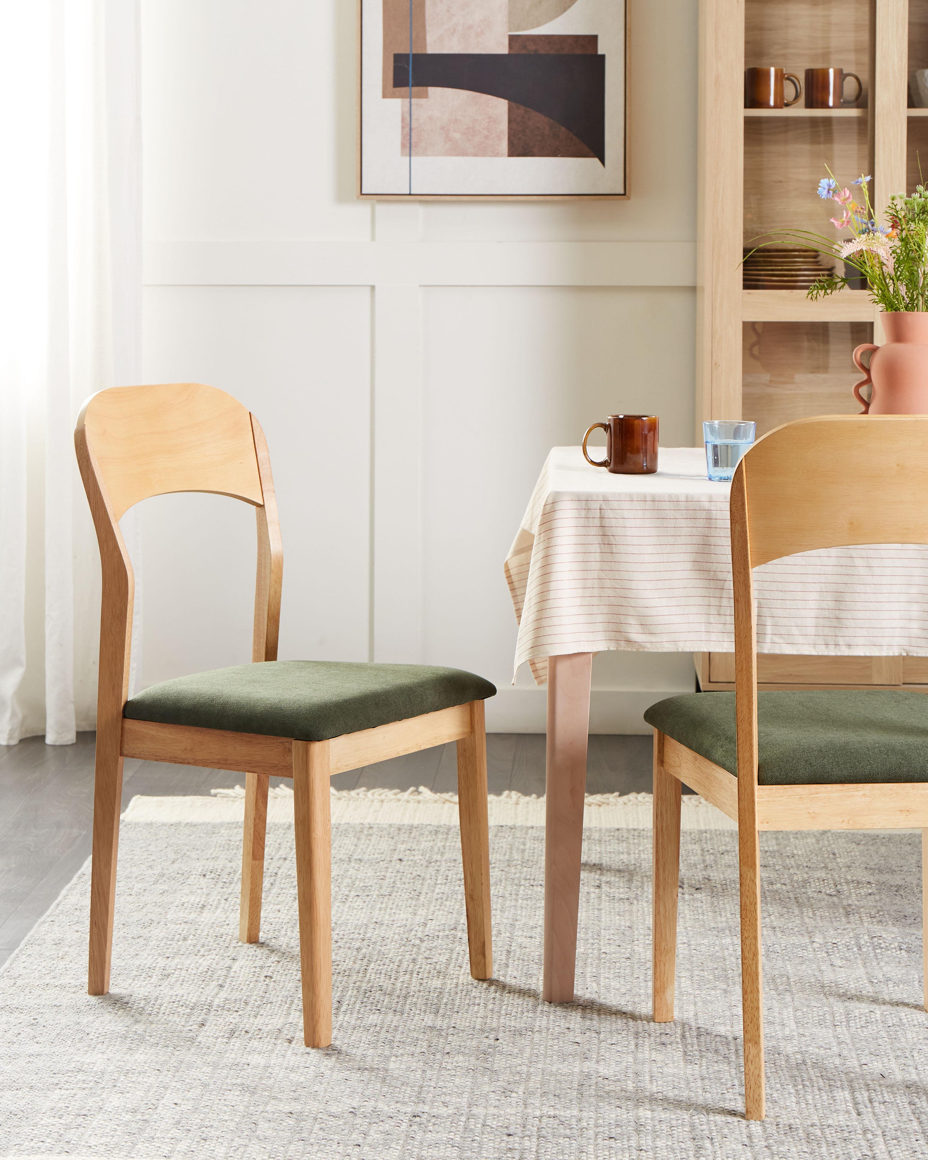 Set van 2 eetkamerstoelen ALVIN Hout Lichtbruin