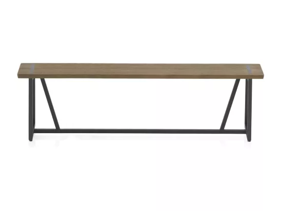 Grande banquette métallique avec assise en bois