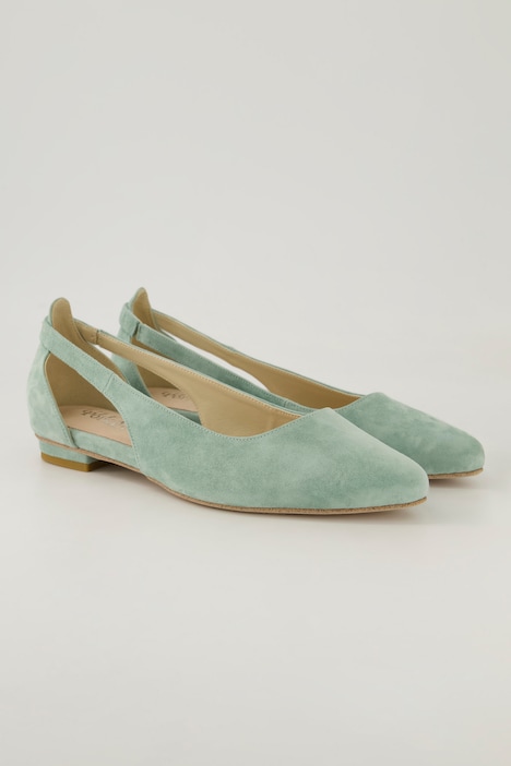 Leder-Ballerinas, Cut-Out, Weite H