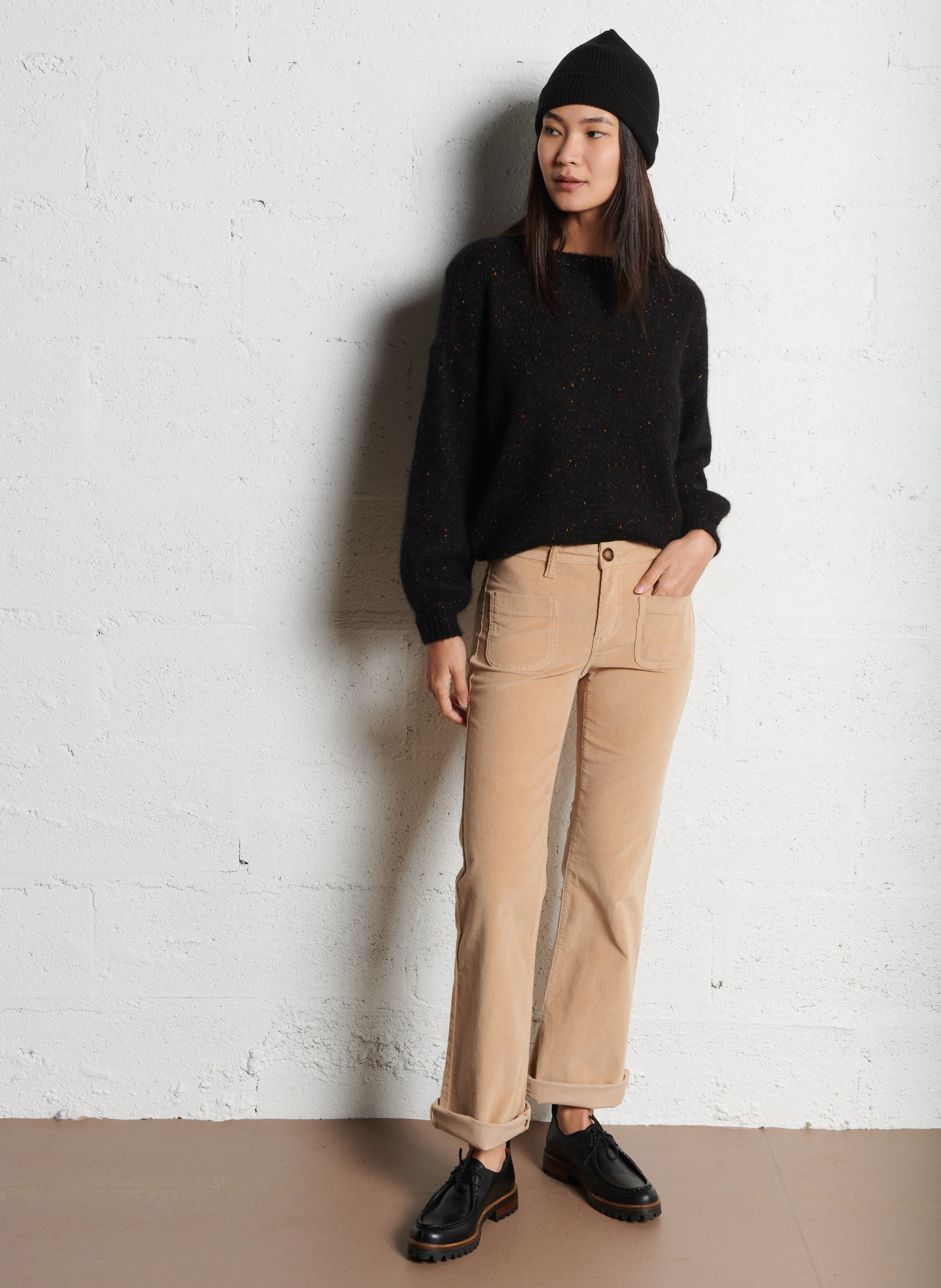 SONNY - Pantalon droit en coton mélangé | Beige